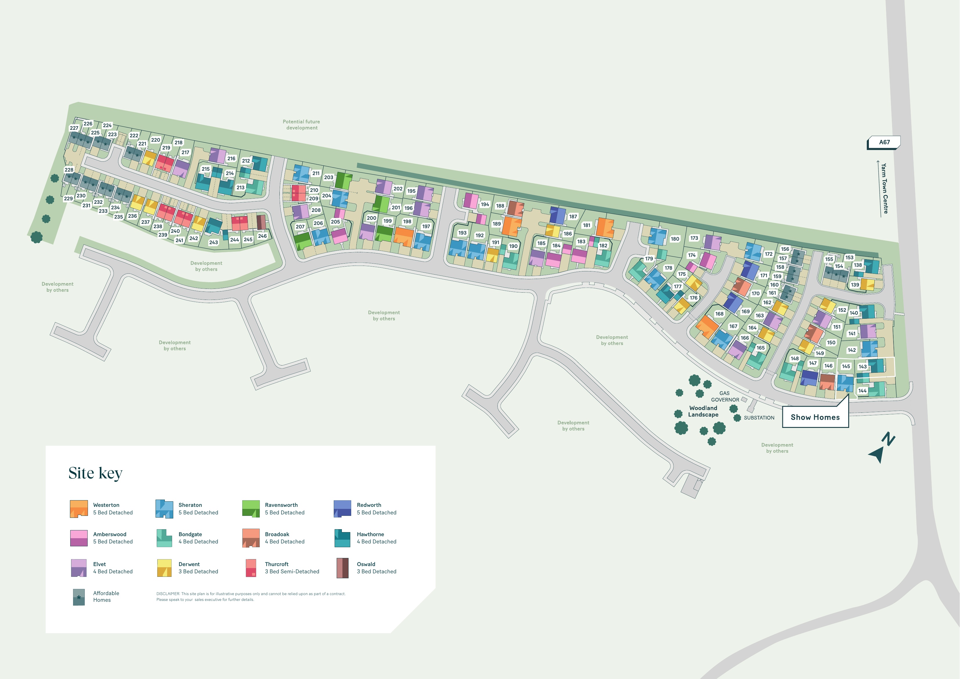 The Cornfields, Green Lane site plan