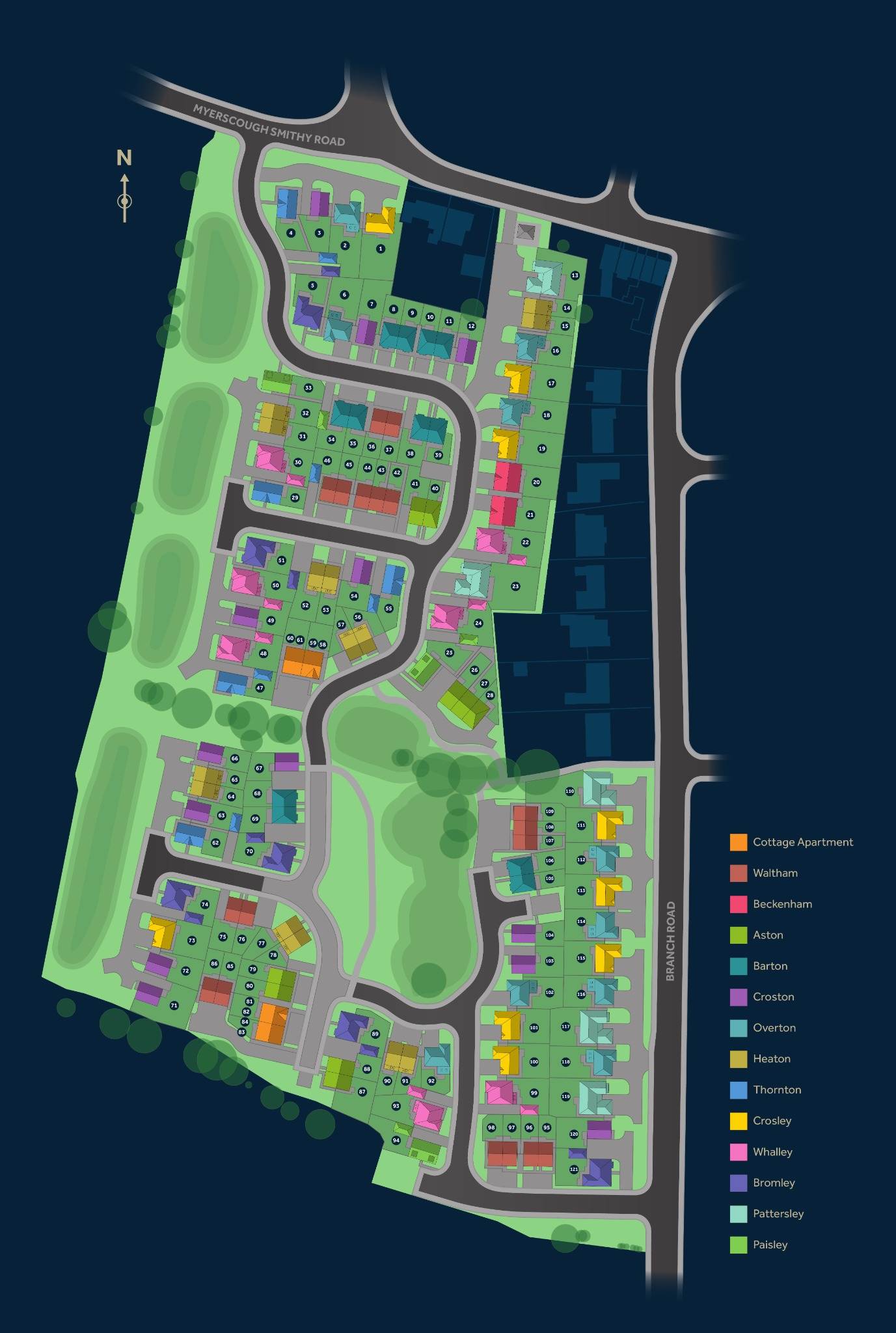 Weavers Rise, Mellor Brook site plan